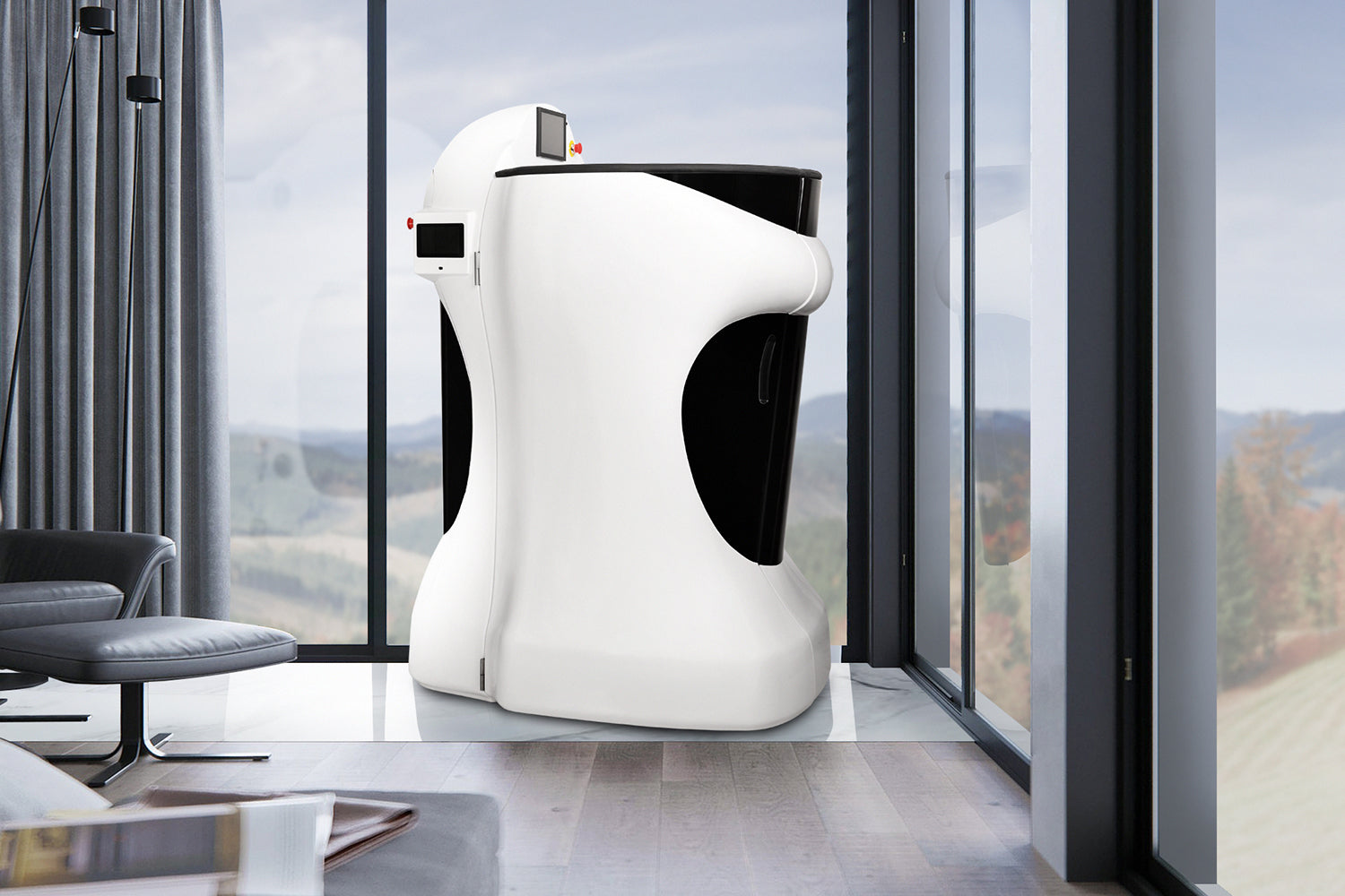 Cryomed One Ultra Cryosauna - White Model with Mountain View